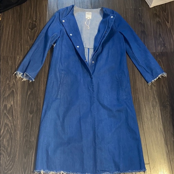 Zara long Denim Jacket - Picture 3 of 5